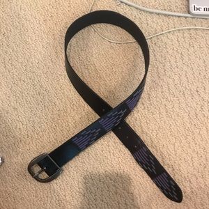 Athleta black leather belt